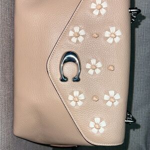 Floral Beige Leather Bag